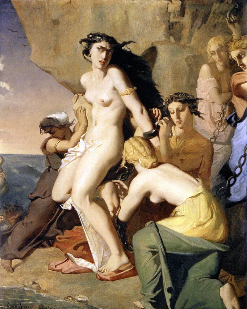 Nereidler tarafından kayaya tutturulmuş Andromeda - Théodore Chassériau