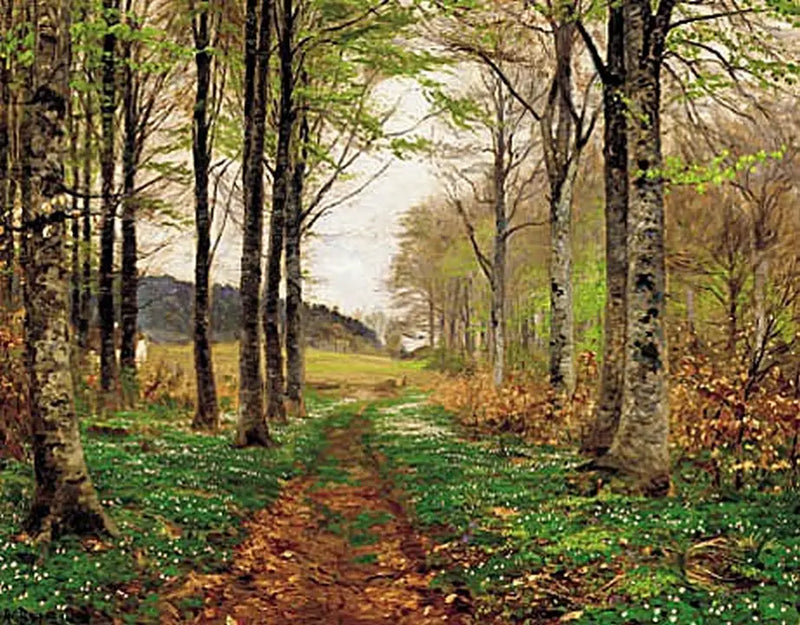 İlkbaharda bir ormanda anemonlar - H. A. Brendekilde