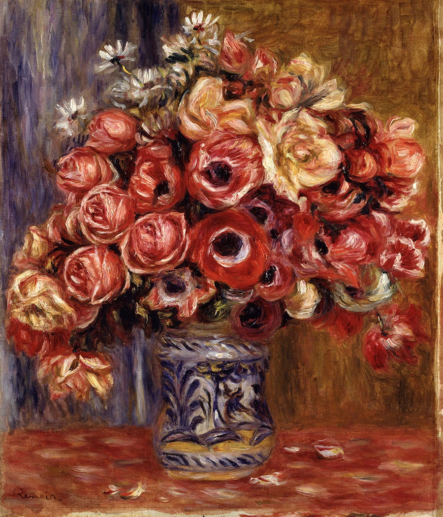 Anemonlar ve güller - Pierre-Auguste Renoir