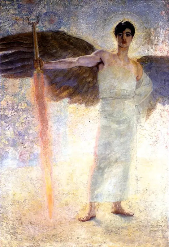 Ateşli Kılıçlı Melek - Franz von Stuck