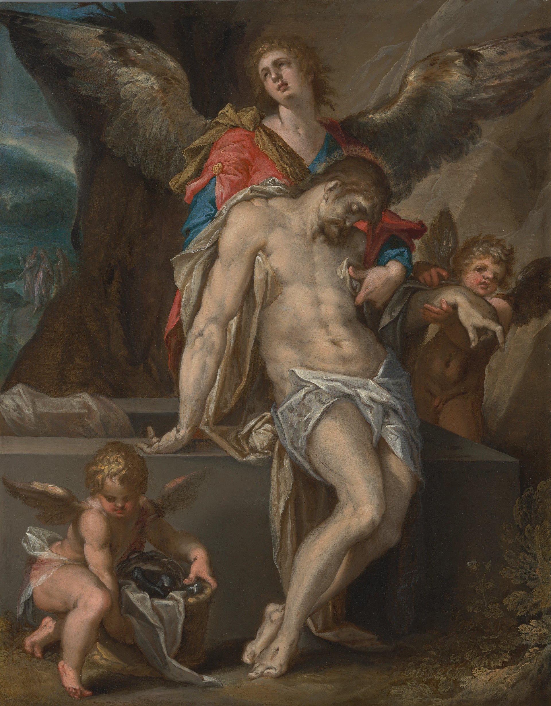 Les anges portent le corps du Christ (Engelenpietà) - Bartholomeus Spranger