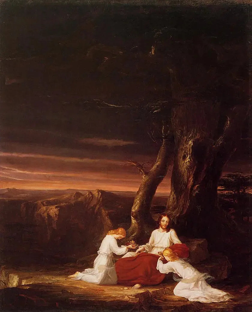 İsa'ya Doğada Kendini Adamış Melekler - Thomas Cole