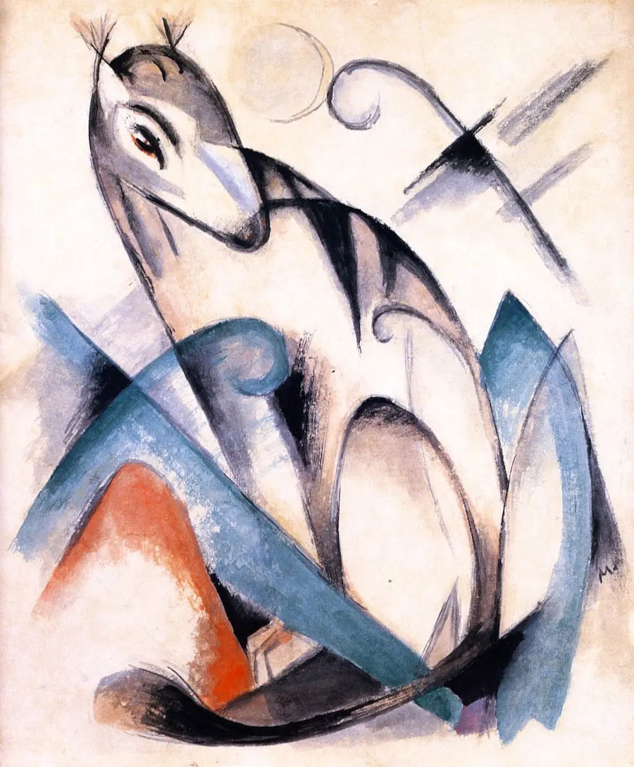 Oturan hayali hayvan - Franz Marc