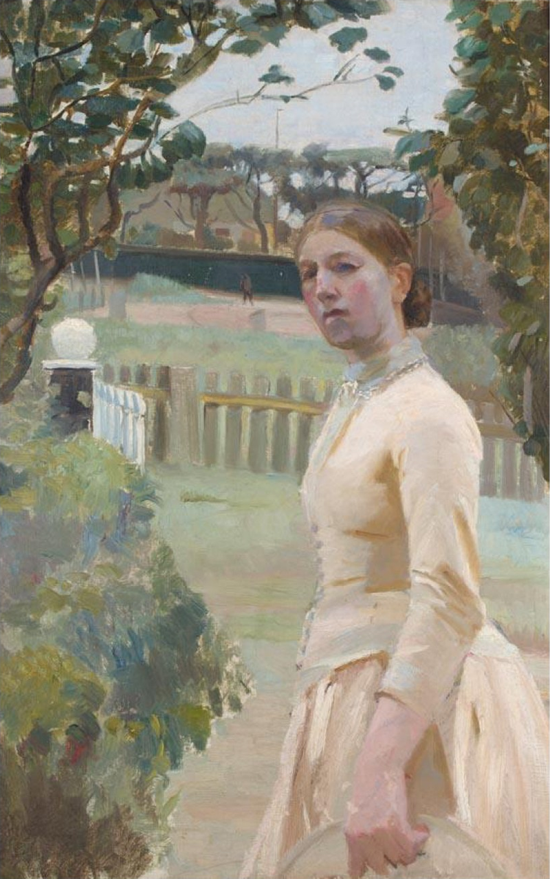 Anna Ancher Bahçede, Markvej. - Michael Peter Ancher