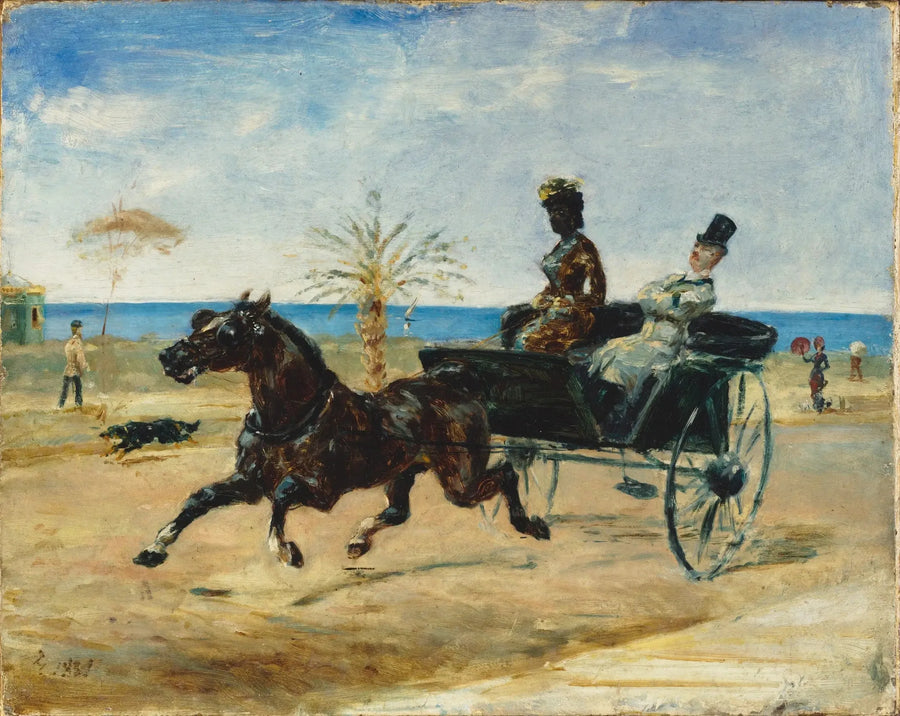 Anne Justine Angèle Delva de Dalmarie bir cabriolet sürerken - Henri de Toulouse-Lautrec