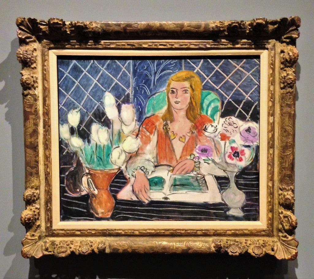 Annelies, beyaz laleler ve anemonlar - Henri Matisse