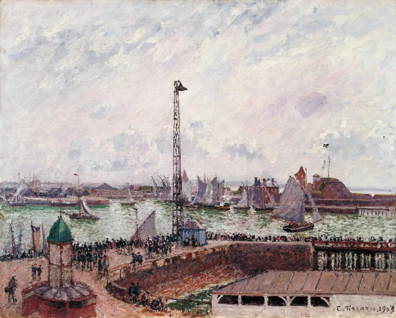 Pilot Koyu, Le Havre, sabah, gri, sisli - Camille Pissarro