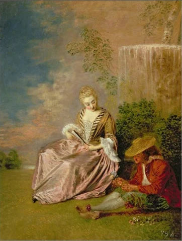 L’Amoureux timide, peinture d’Antoine Watteau