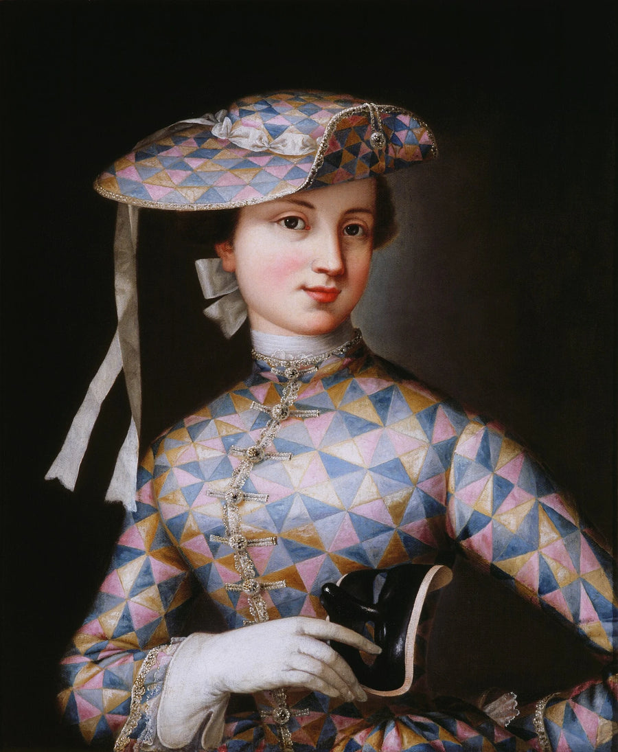 Dame avec Arlequin - Antoine Watteau