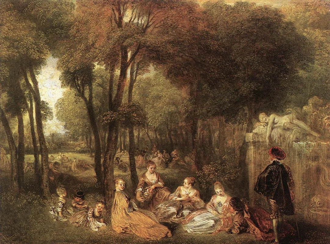 Les Champs-Élysées, peinture d’Antoine Watteau