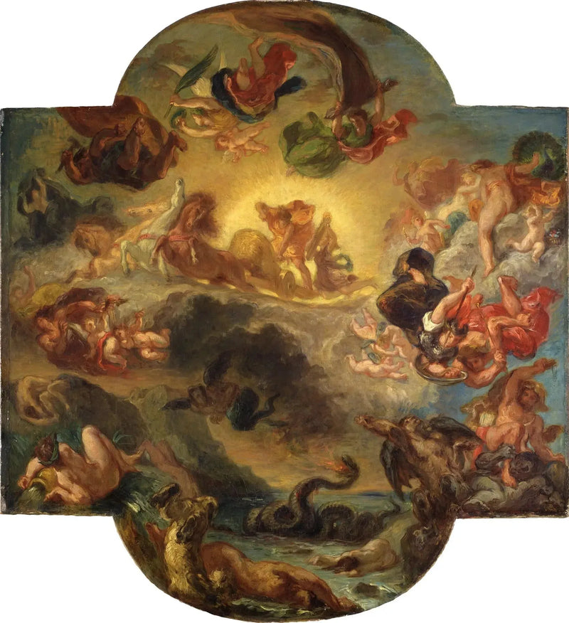 Python yılanını yenen Apollon - Eugène Delacroix