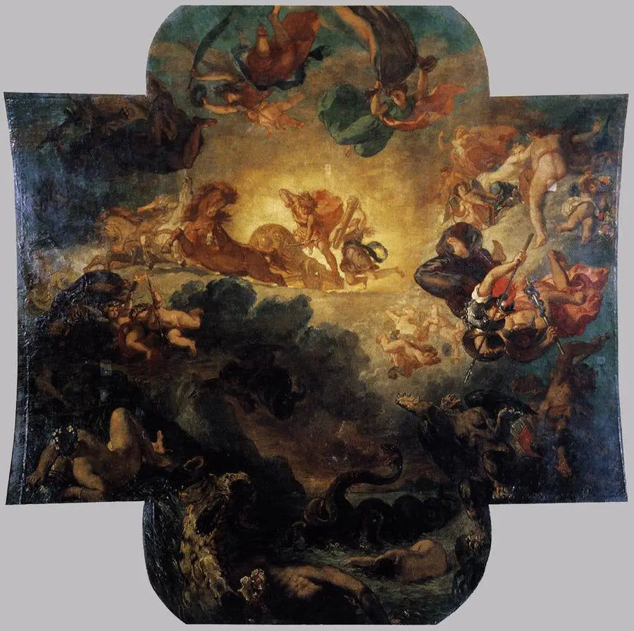 Python yılanını yenen Apollon - Eugène Delacroix