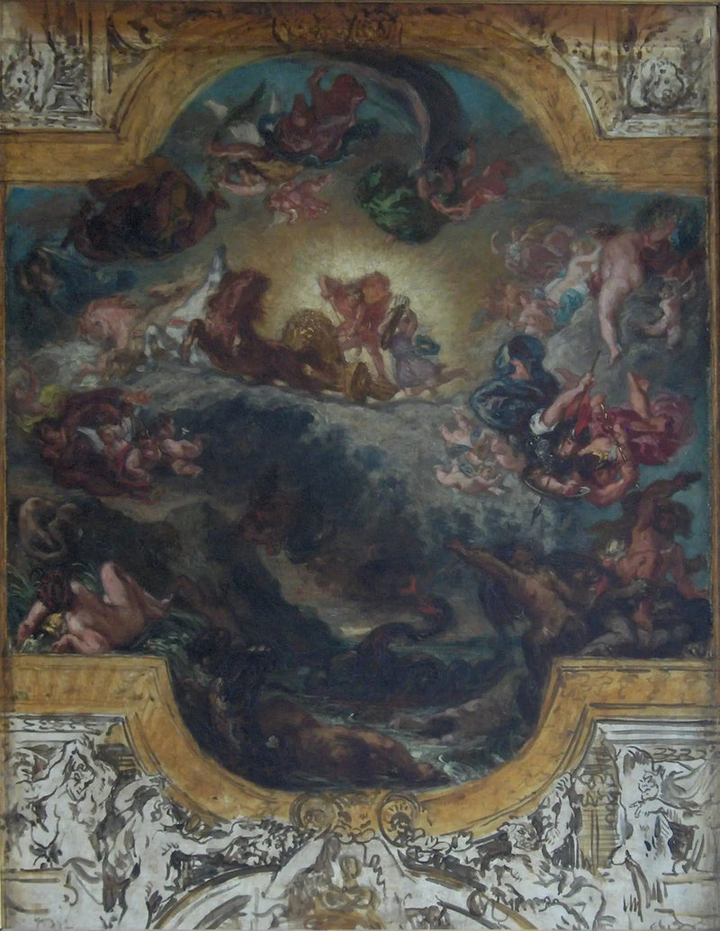 Python yılanını yenen Apollon - Eugène Delacroix