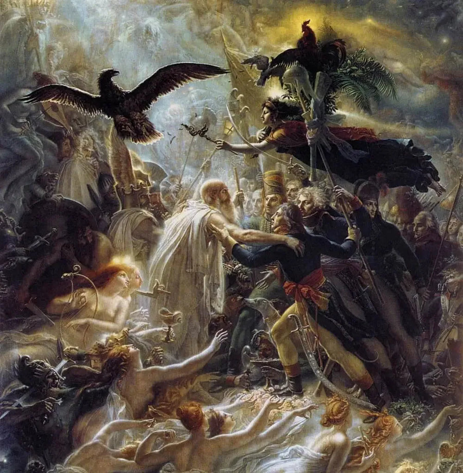Fransız kahramanların özgürlük savaşı sırasında vatanları için ölenlerin apoteozu - Anne-Louis Girodet