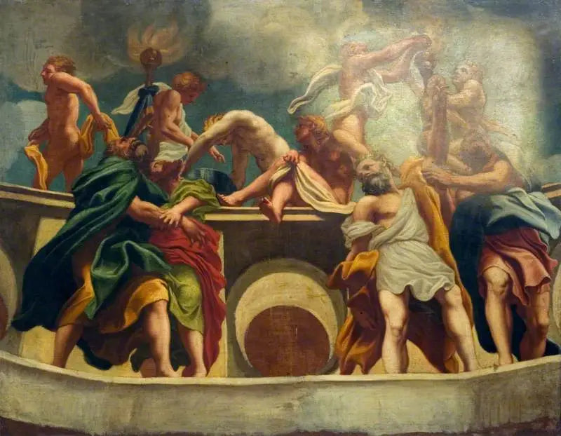 Azizler ve melekler, Meryem'in Göğe Yükselişi (Parma Katedrali kubbesinin freskinin kopyası) - Antonio da Correggio