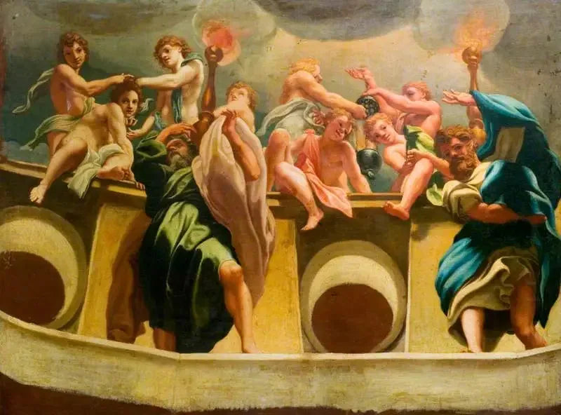 Azizler ve melekler, Meryem'in Göğe Yükselişi (Parma Katedrali kubbesinin freskinin kopyası) - Antonio da Correggio
