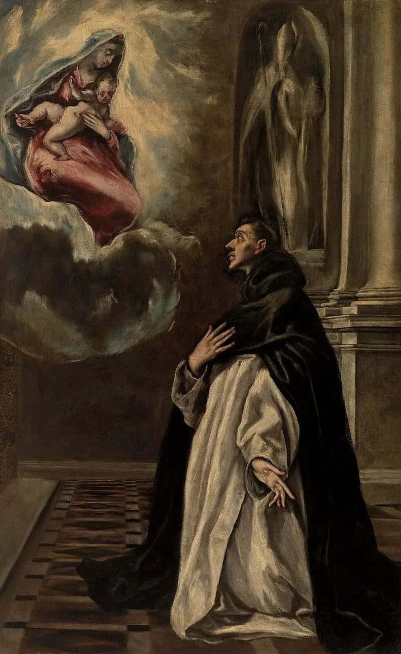 Bakire ve Çocuk İsa'nın Aziz Hiyacinth'teki Görünümü - El Greco