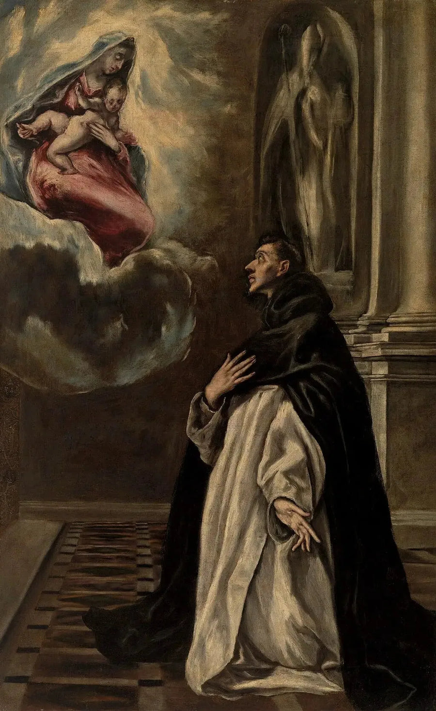 Bakire ve Çocuk İsa'nın Aziz Hiyacinth'teki Görünümü - El Greco