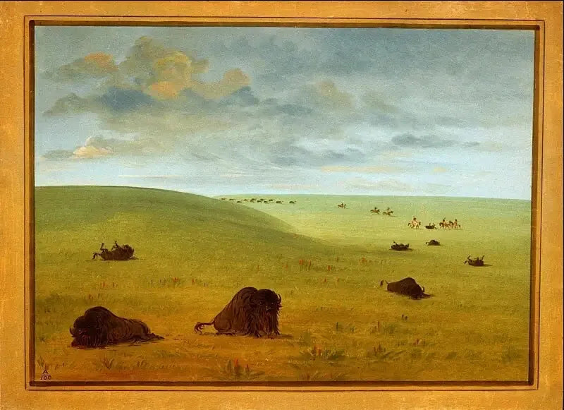 Bizon Avı Sonrası - Sioux - George Catlin