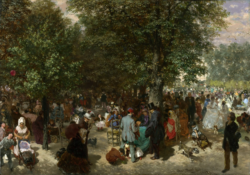 Tuileries Bahçesinde Öğleden Sonra - Adolph von Menzel