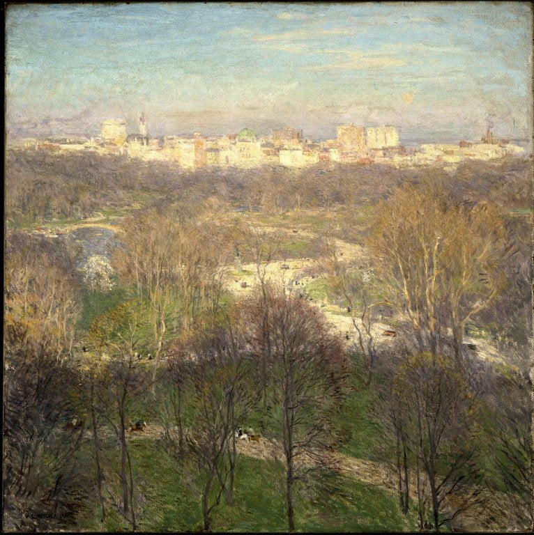 Après-midi de début de printemps : Central Park - Willard Metcalf