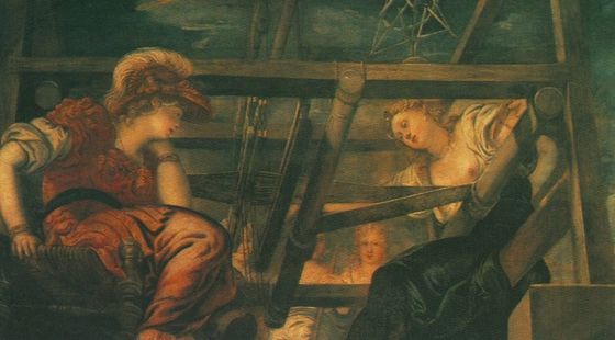 Arachné, Minerva ile dokuma yarışında meydan okuyor - Jacopo Tintoretto