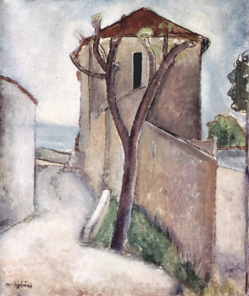 Ağaç ve ev - Amedeo Modigliani