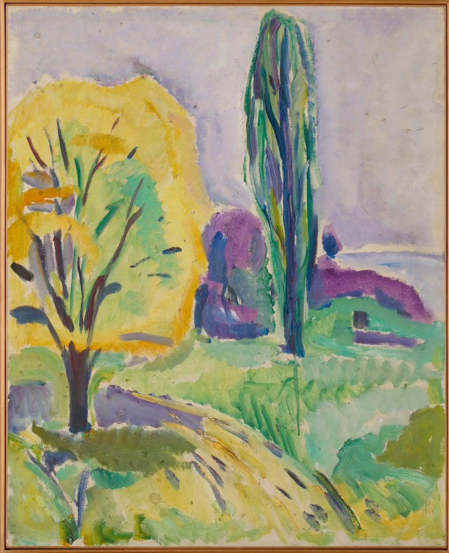 Sarı ve yeşil ağaç - Edvard Munch