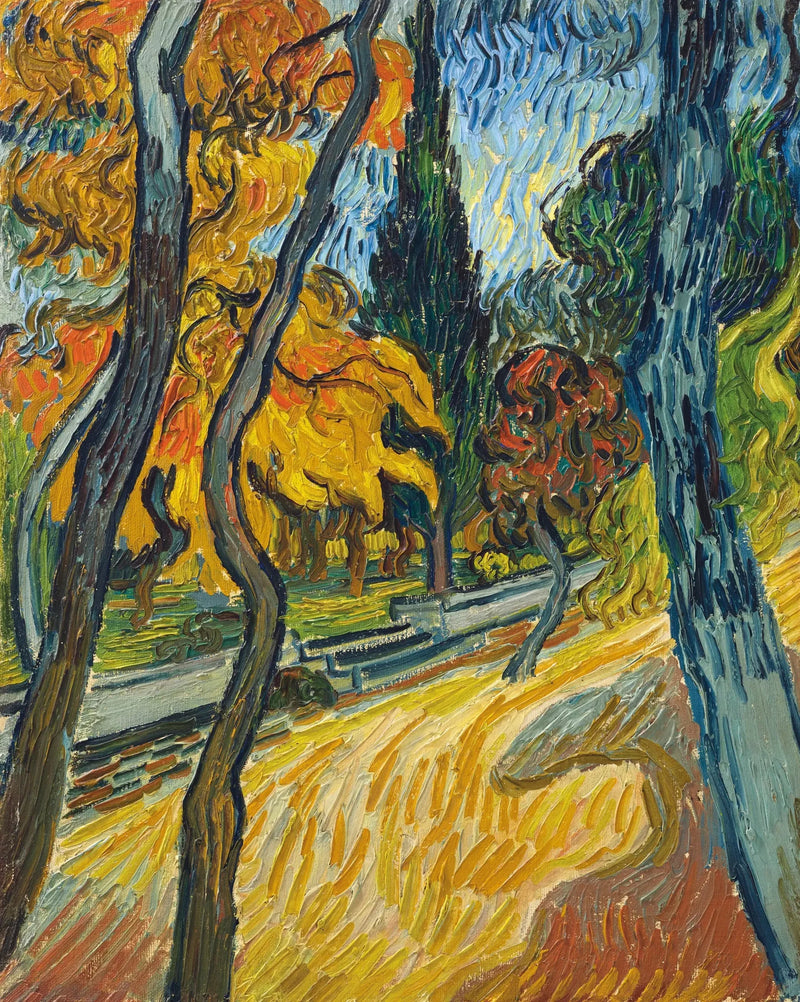 Akıl hastanesi bahçesindeki ağaçlar - Vincent van Gogh