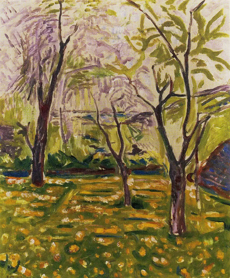 Ağaçlar ve Ranunküller - Edvard Munch