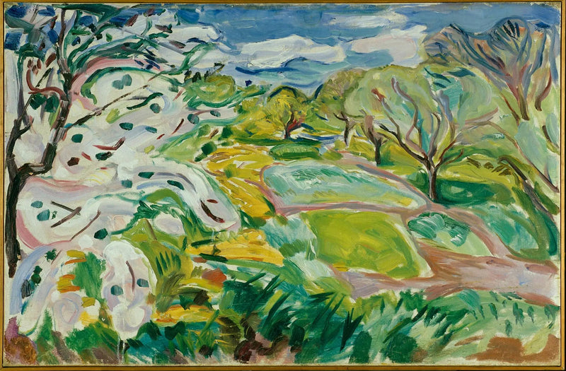 Rüzgarda çiçek açan meyve ağaçları - Edvard Munch