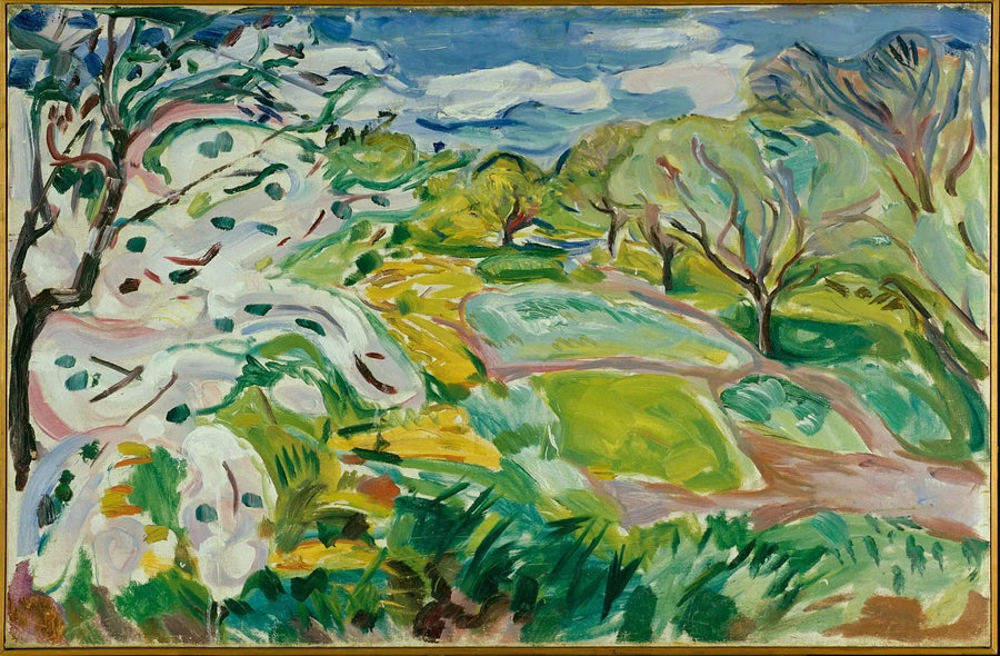 Rüzgarda çiçek açan meyve ağaçları - Edvard Munch