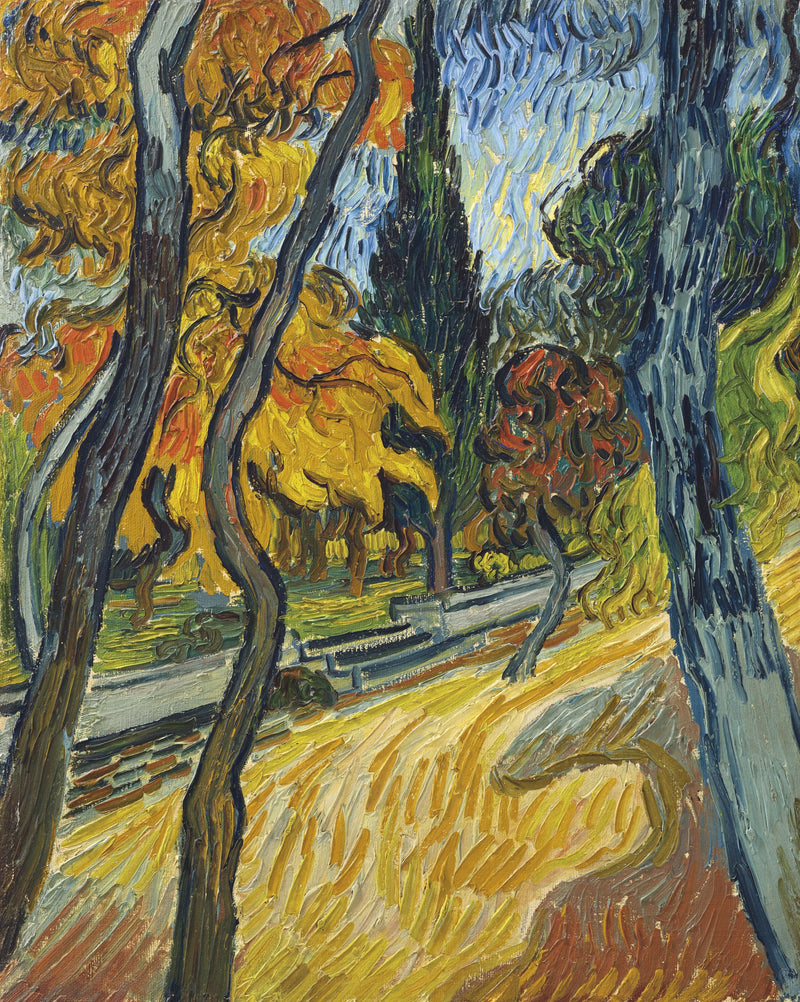 Akıl hastanesi bahçesindeki ağaçlar - Vincent van Gogh