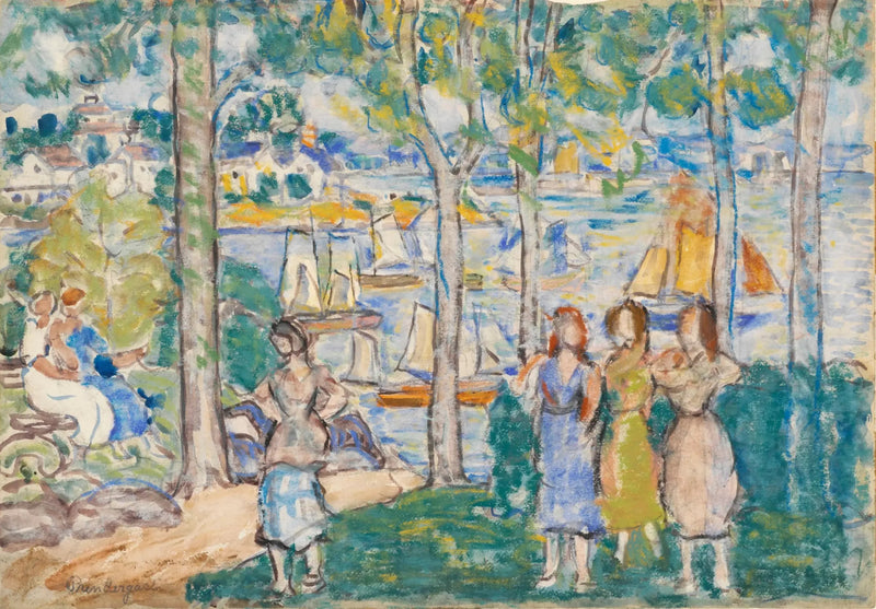 Ağaçlar, evler, insanlar - Maurice Prendergast