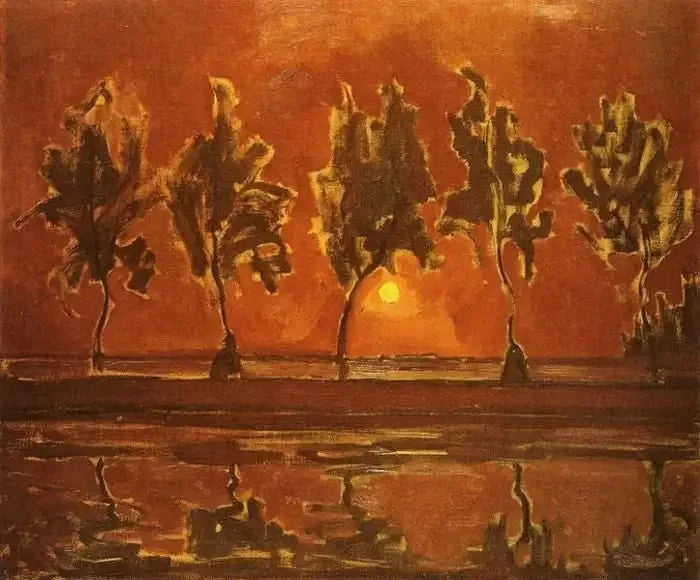 Gein Nehri Yanında Ağaçlar - Piet Mondrian
