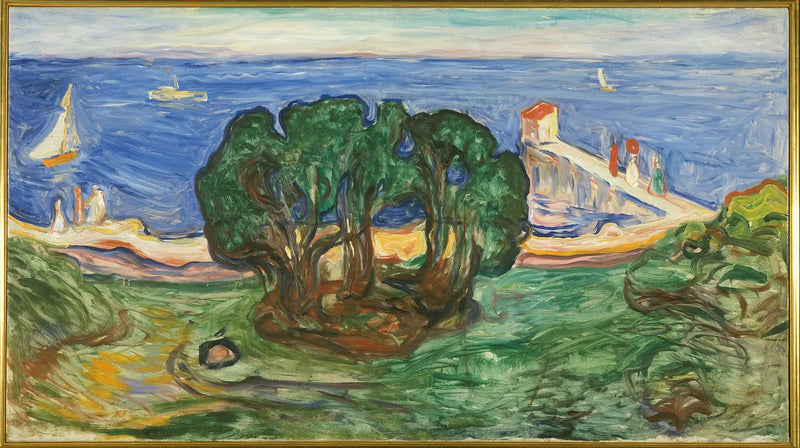 Plajda Ağaçlar (Frise Linde) - Edvard Munch