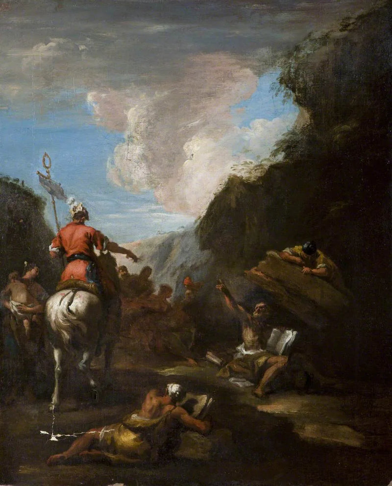 Archimedes ve Hieron Syracuse Kalesi'nde - Sebastiano Ricci