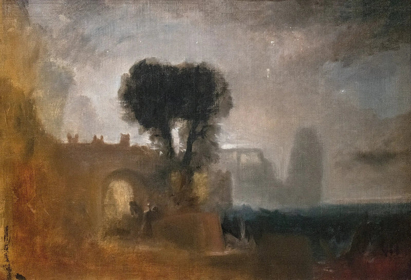 Denizde Ağaçlarla Sütun; 'Hero ve Leander'in Ayrılışı' için Taslak - J. M. W. Turner