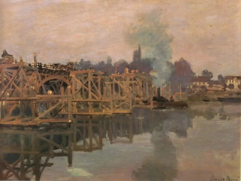 Argenteuil, onarım altındaki köprü W194 - Claude Monet