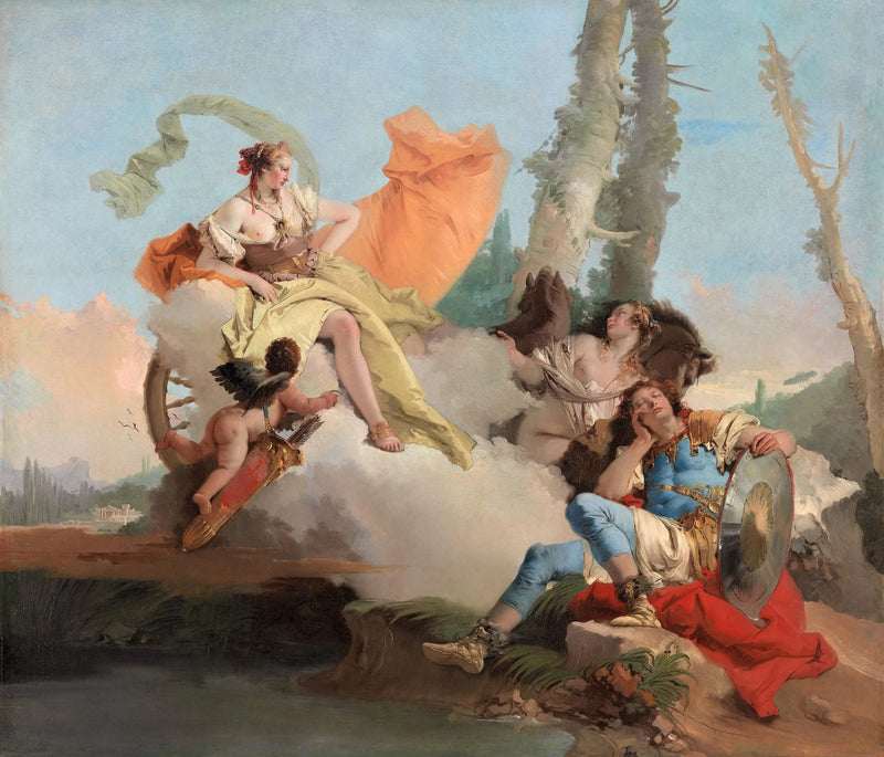 Armida uyuyan Rinaldo ile karşılaşıyor - Giovanni Battista Tiepolo