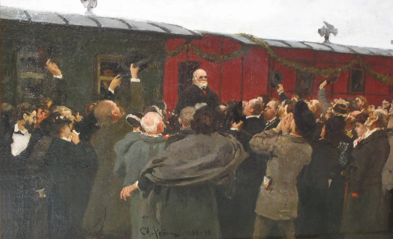 Nikolaï Ivanovitch Pirogov'un bilimsel faaliyetlerinin 50. yıl dönümünde Moskova'ya gelişi - Ilya Repin