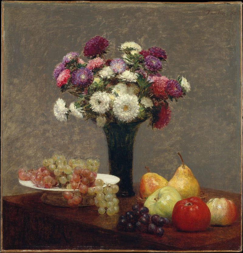 Asters ve Meyveler Bir Masada - Henri Fantin-Latour
