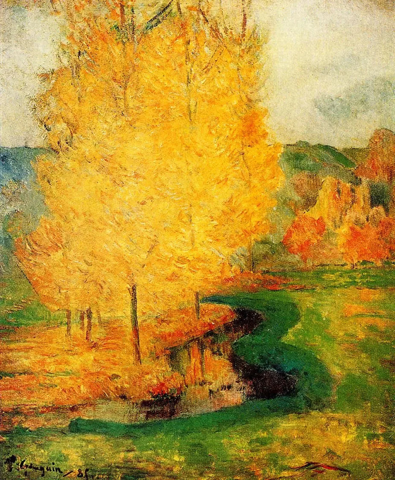 Dere kenarında, sonbahar - Paul Gauguin