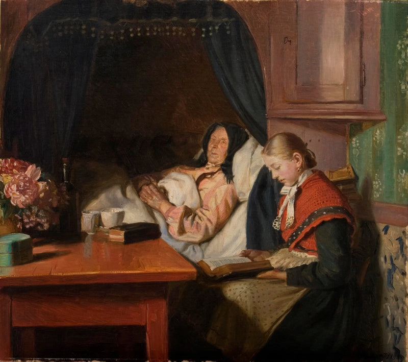 Hasta Yatağında - Michael Peter Ancher