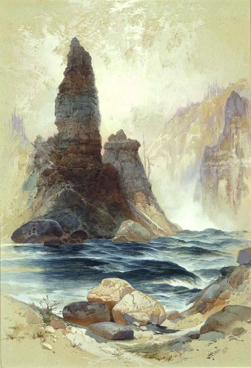 Çeşmelerin Üzerinde Tower, Yellowstone - Thomas Moran