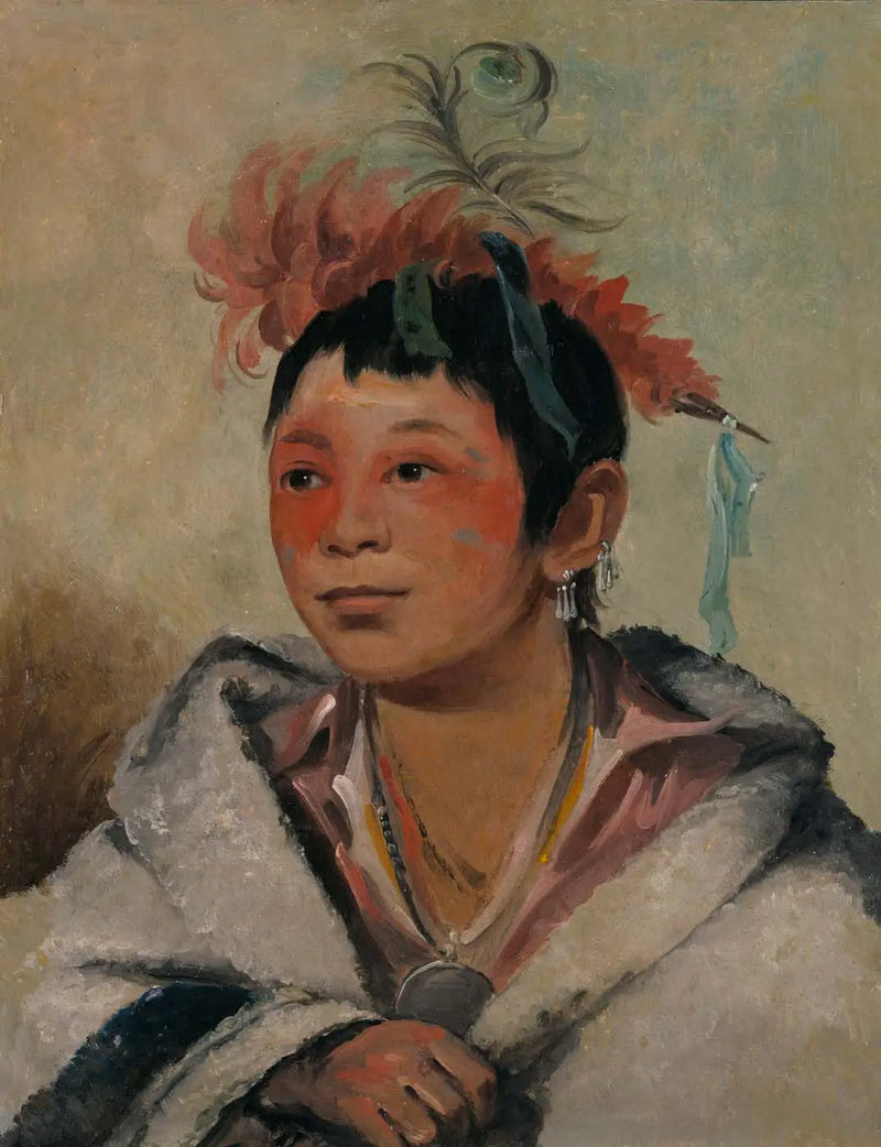 Aú-nah-kwet-to-hau-páy-o, Bulutlarda oturan, bir çocuk - George Catlin