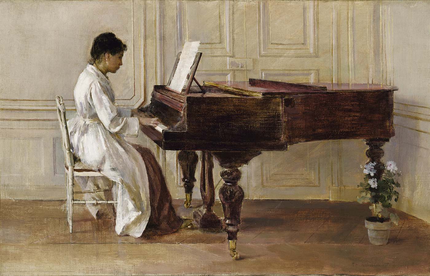 Au piano - Theodore Robinson