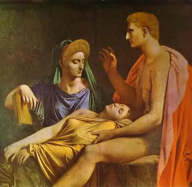 Auguste, Eneid'in okunmasını dinliyor - Jean-Auguste-Dominique Ingres