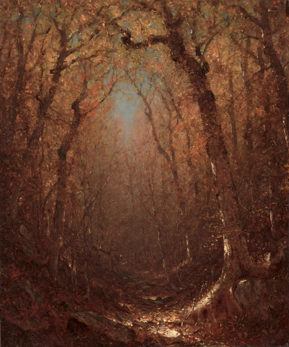 Sonbahar, bir ahşap yol - Sanford Robinson Gifford