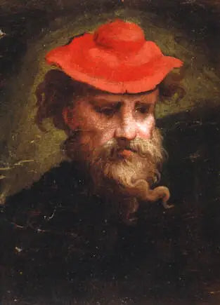 Kırmızı bereyle otoportre - Parmigianino